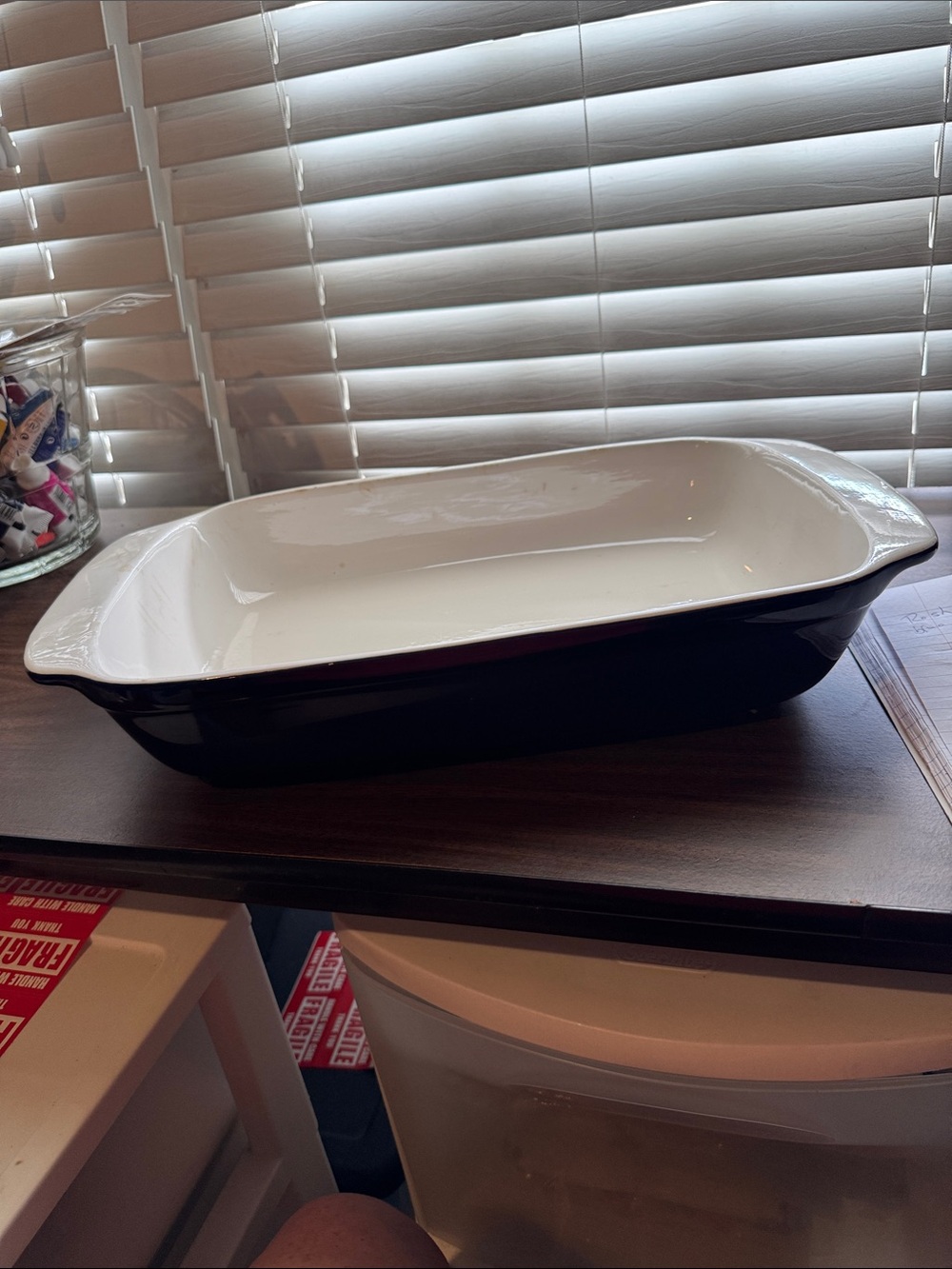 Roscho 5 Qt cobalt blue ceramic baking dish